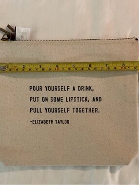 Sugarboo & Co Canvas Zip Makeup Travel  Bag “pour yourself a drink” New …